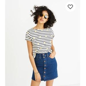 Madewell Button Front Denim Mini Skirt 29 Waist